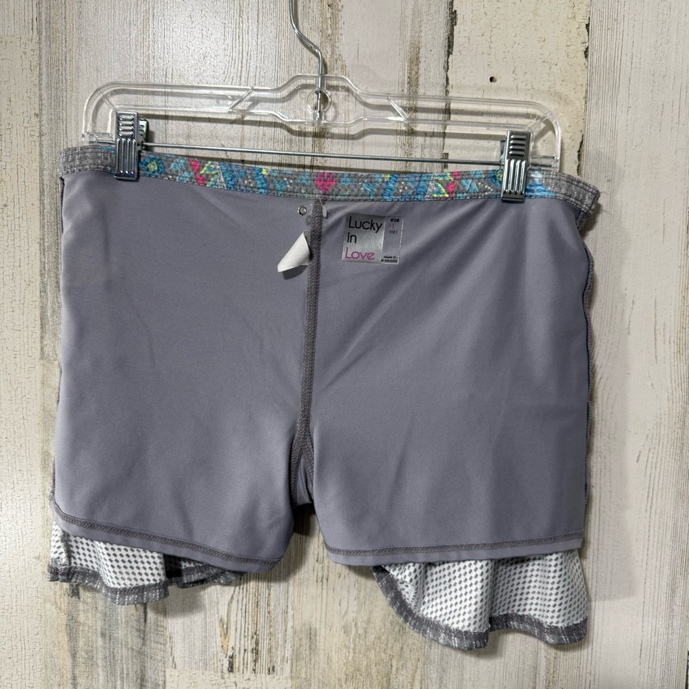 Lucky in Love Gray Neon Pattern Skirt Skort with Vibrant Patterns - Picture 5 of 10